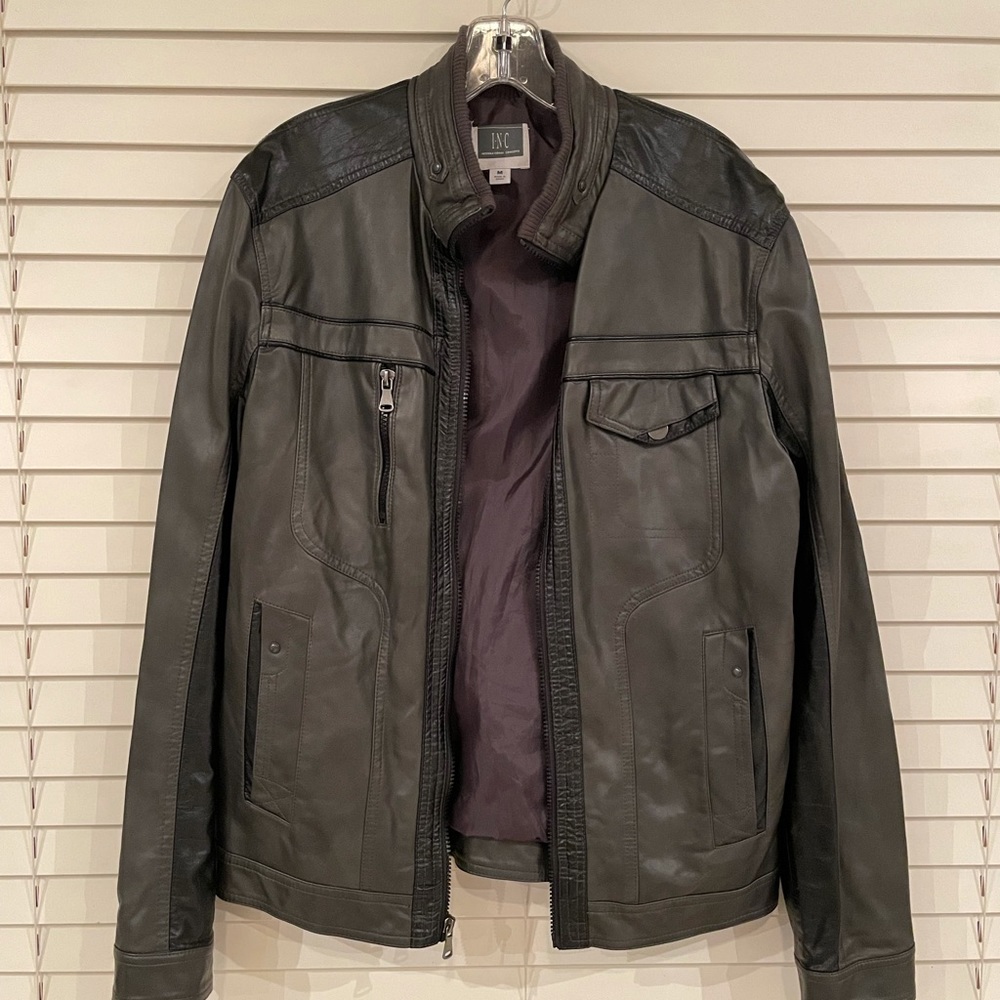 INC faux leather jacket